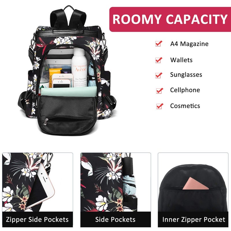 Fmeida Work Backpack for Women Anti Theft Crossbody Bag Waterproof Travel Backpack Lightweight Daypack Fashion Convertible Backpacks Bookbag for College Supplies Mochilas de mujer - Image 4